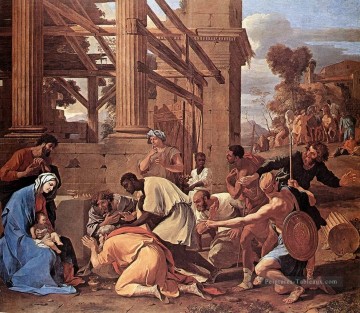 Adoration du Magi classique peintre Nicolas Poussin Peinture à l'huile